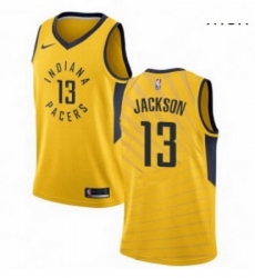 Mens Nike Indiana Pacers 13 Mark Jackson Authentic Gold NBA Jersey Statement Edition