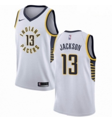 Mens Nike Indiana Pacers 13 Mark Jackson Authentic White NBA Jersey Association Edition