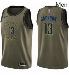 Mens Nike Indiana Pacers 13 Mark Jackson Swingman Green Salute to Service NBA Jersey