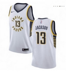 Mens Nike Indiana Pacers 13 Mark Jackson Swingman White NBA Jersey Association Edition