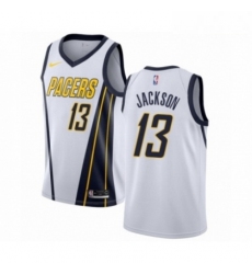 Mens Nike Indiana Pacers 13 Mark Jackson White Swingman Jersey Earned Edition