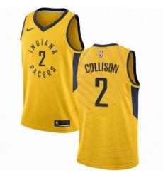Mens Nike Indiana Pacers 2 Darren Collison Swingman Gold NBA Jersey Statement Edition 