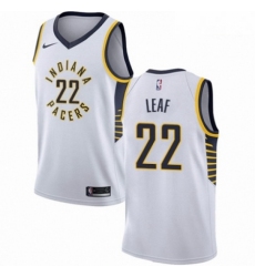 Mens Nike Indiana Pacers 22 T J Leaf Swingman White NBA Jersey Association Edition 
