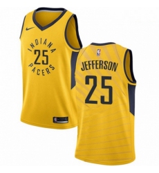 Mens Nike Indiana Pacers 25 Al Jefferson Swingman Gold NBA Jersey Statement Edition