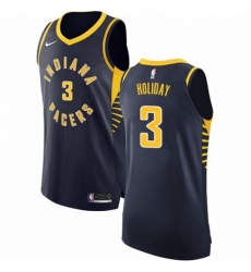 Mens Nike Indiana Pacers 3 Aaron Holiday Authentic Navy Blue NBA Jersey Icon Edition 