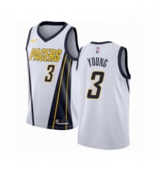 Mens Nike Indiana Pacers 3 Joe Young White Swingman Jersey Earned Edition