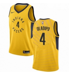 Mens Nike Indiana Pacers 4 Victor Oladipo Authentic Gold NBA Jersey Statement Edition 