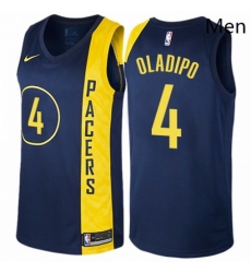 Mens Nike Indiana Pacers 4 Victor Oladipo Authentic Navy Blue NBA Jersey City Edition 