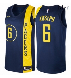 Mens Nike Indiana Pacers 6 Cory Joseph Authentic Navy Blue NBA Jersey City Edition 