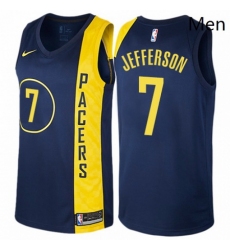 Mens Nike Indiana Pacers 7 Al Jefferson Authentic Navy Blue NBA Jersey City Edition