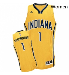 Womens Adidas Indiana Pacers 1 Lance Stephenson Swingman Gold Alternate NBA Jersey 