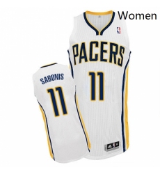 Womens Adidas Indiana Pacers 11 Domantas Sabonis Authentic White Home NBA Jersey 