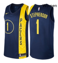 Womens Nike Indiana Pacers 1 Lance Stephenson Swingman Navy Blue NBA Jersey City Edition 
