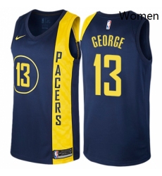 Womens Nike Indiana Pacers 13 Paul George Swingman Navy Blue NBA Jersey City Edition