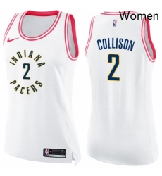 Womens Nike Indiana Pacers 2 Darren Collison Swingman WhitePink Fashion NBA Jersey 