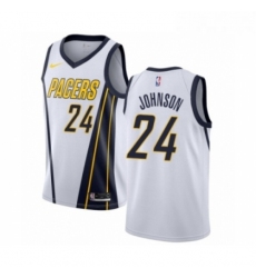 Womens Nike Indiana Pacers 24 Alize Johnson White Swingman Jersey Earned Edition 