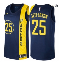 Youth Nike Indiana Pacers 25 Al Jefferson Swingman Navy Blue NBA Jersey City Edition