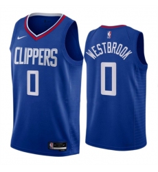 Men Los Angeles Clippers 0 Russell Westbrook Blue Stitched Jersey