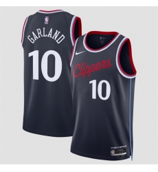 Men Los Angeles Clippers  10 Darius Garland Navy 2026 Icon Edition Stitched Jersey
