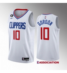 Men Los Angeles Clippers 10 Eric Gordon White Association Edition With No 6 Patch Stitched Jersey
