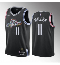 Men Los Angeles Clippers 11 Jordan Miller Black 2023 Draft City Edition Stitched Jersey