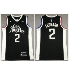 Men Los Angeles Clippers 2 Kawhi Leonard Black 2021 City Edition Nike Swingman