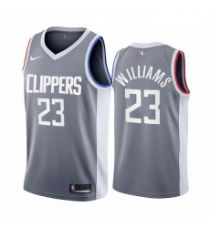 Men Los Angeles Clippers 23 Lou Williams Gray NBA Swingman 2020 21 Earned Edition Jersey
