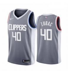 Men Los Angeles Clippers 40 Ivica Zubac Gray NBA Swingman 2020 21 Earned Edition Jersey