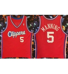 Men Los Angeles Clippers 5 Danny Manning Red 93 94 Champion Stitched Jersey