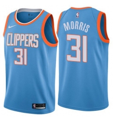 Men Nike Los Angeles Clippers 31 Marcus Morris Blue NBA Swingman City Edition Jersey