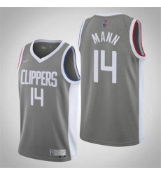 Men Nike Los Angeles Clippers Terance Mann 14 Stitched NBA Jersey Gray