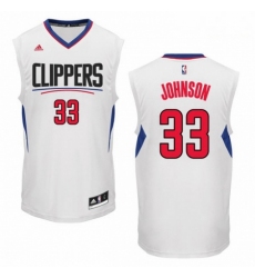 Mens Adidas Los Angeles Clippers 33 Wesley Johnson Authentic White Home NBA Jersey