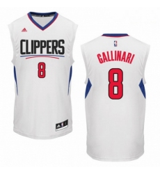 Mens Adidas Los Angeles Clippers 8 Danilo Gallinari Authentic White Home NBA Jersey 