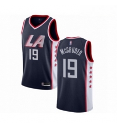 Mens Los Angeles Clippers 19 Rodney McGruder Authentic Navy Blue Basketball Jersey City Edition 