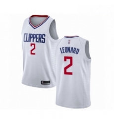 Mens Los Angeles Clippers 2 Kawhi Leonard Authentic White Basketball Jersey Association Edition 