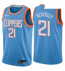 Mens Nike Los Angeles Clippers 21 Patrick Beverley Swingman Blue NBA Jersey City Edition 