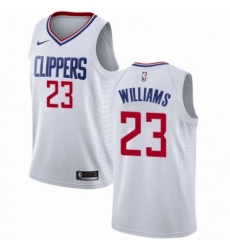 Mens Nike Los Angeles Clippers 23 Louis Williams Authentic White NBA Jersey Association Edition 