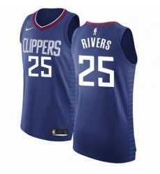 Mens Nike Los Angeles Clippers 25 Austin Rivers Authentic Blue Road NBA Jersey Icon Edition
