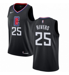 Mens Nike Los Angeles Clippers 25 Austin Rivers Swingman Black Alternate NBA Jersey Statement Edition