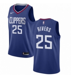 Mens Nike Los Angeles Clippers 25 Austin Rivers Swingman Blue Road NBA Jersey Icon Edition