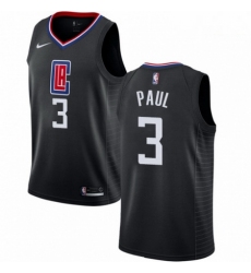 Mens Nike Los Angeles Clippers 3 Chris Paul Authentic Black Alternate NBA Jersey Statement Edition 