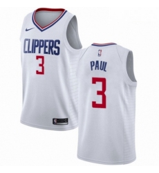 Mens Nike Los Angeles Clippers 3 Chris Paul Authentic White NBA Jersey Association Edition 