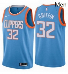 Mens Nike Los Angeles Clippers 32 Blake Griffin Swingman Blue NBA Jersey City Edition