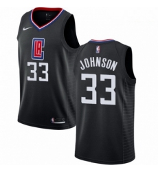Mens Nike Los Angeles Clippers 33 Wesley Johnson Swingman Black Alternate NBA Jersey Statement Edition