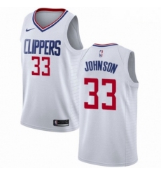 Mens Nike Los Angeles Clippers 33 Wesley Johnson Swingman White NBA Jersey Association Edition