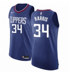 Mens Nike Los Angeles Clippers 34 Tobias Harris Authentic Blue Road NBA Jersey Icon Edition 