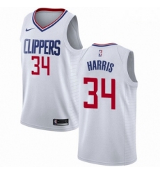 Mens Nike Los Angeles Clippers 34 Tobias Harris Authentic White NBA Jersey Association Edition 