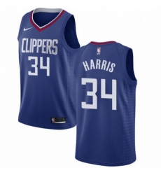 Mens Nike Los Angeles Clippers 34 Tobias Harris Swingman Blue Road NBA Jersey Icon Edition 