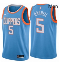 Mens Nike Los Angeles Clippers 5 Montrezl Harrell Swingman Blue NBA Jersey City Edition 