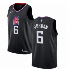 Mens Nike Los Angeles Clippers 6 DeAndre Jordan Swingman Black Alternate NBA Jersey Statement Edition